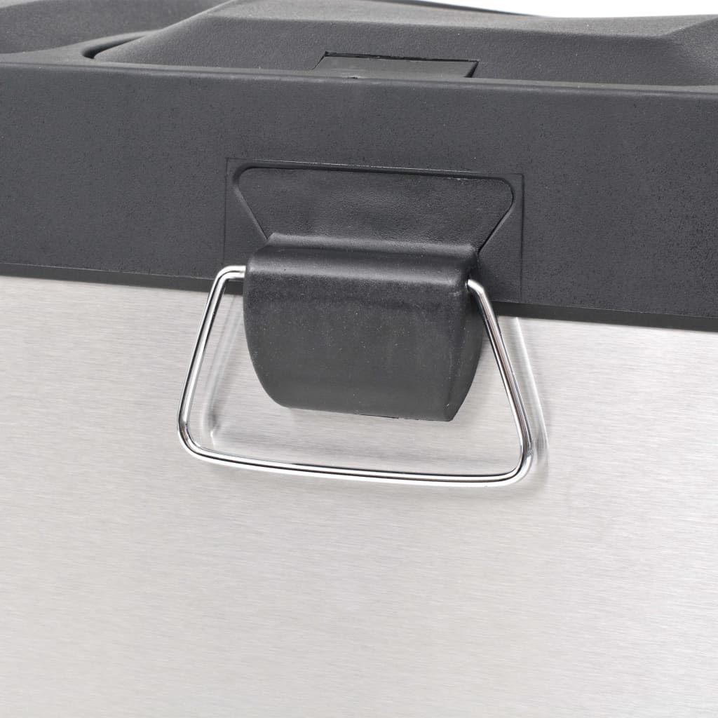 Caixote do lixo para reciclagem com pedais 54 l aço inoxidável