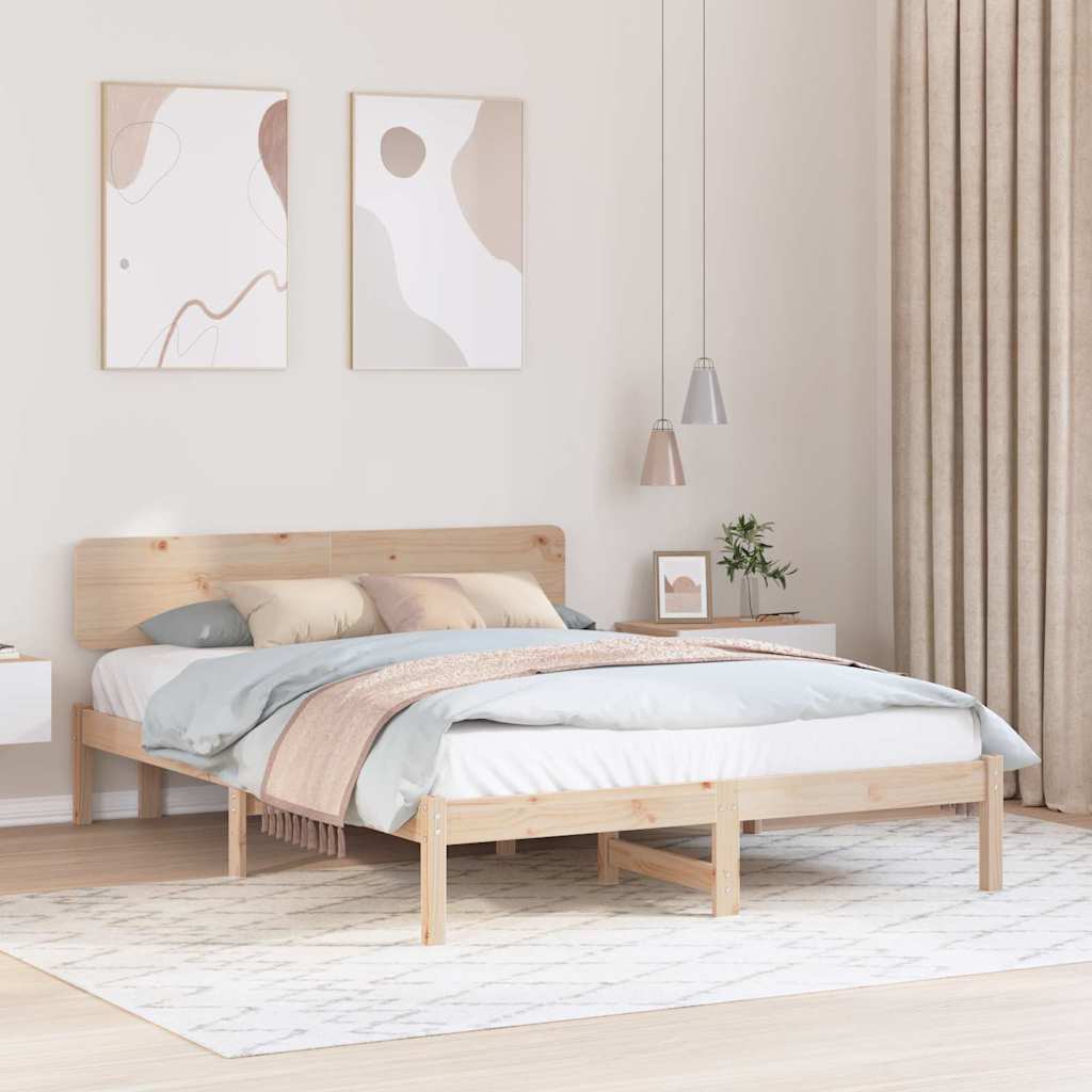 Estrutura da cama com cabeceira natural 150 x 200 cm