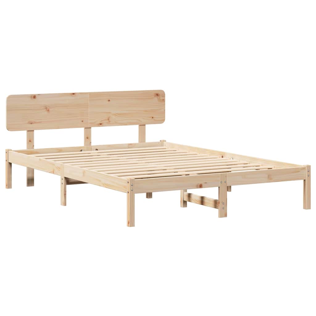 Estrutura da cama com cabeceira natural 150 x 200 cm