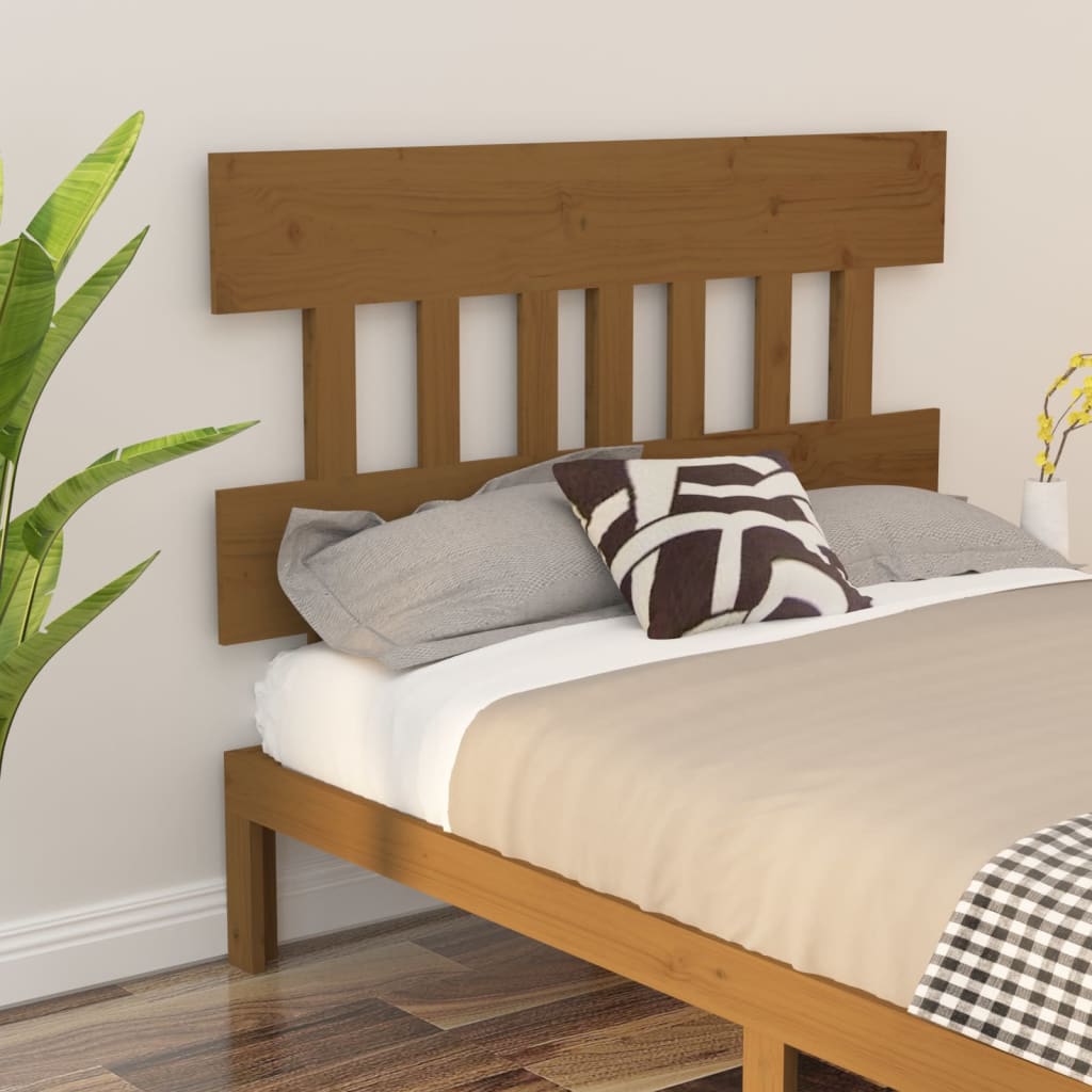 Cabeceira de cama 183,5x3x81 cm pinho maciço castanho mel
