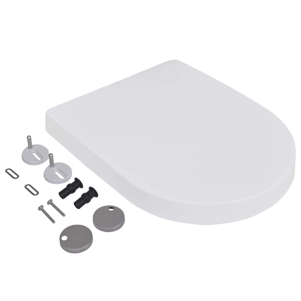 Assentos sanita com tampas de fecho suave 2 pcs plástico branco