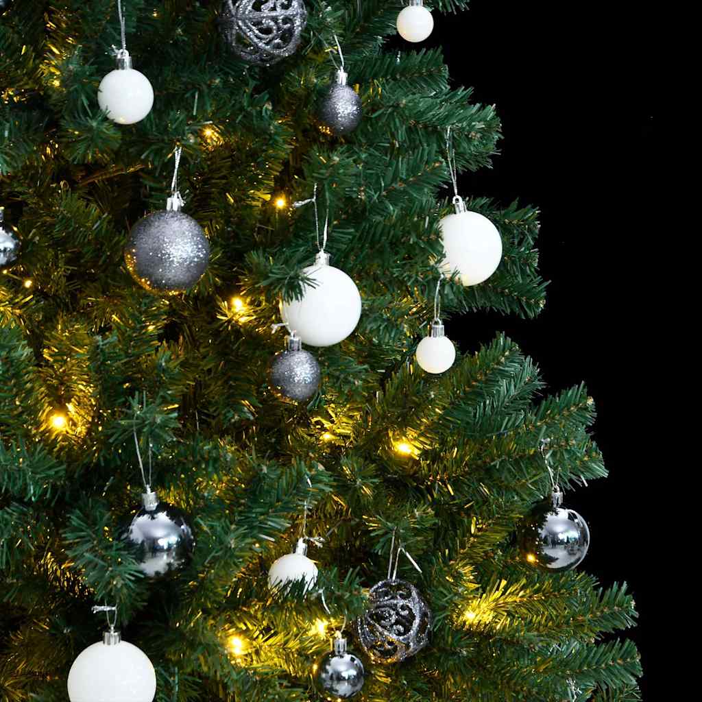 Árvore natal artificial articulada c/ 300 luzes LED+bolas 180cm