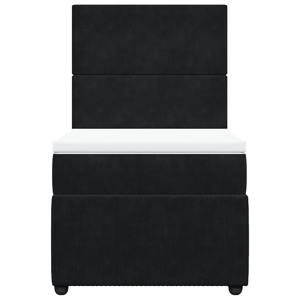 Cama com molas/colchão 90x200 cm veludo preto