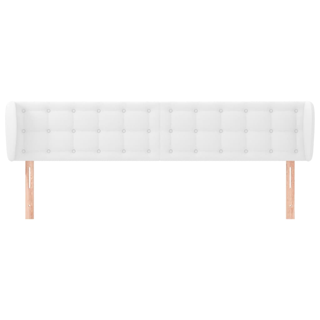 Cabeceira de cama c/ abas couro artificial163x23x78/88cm branco