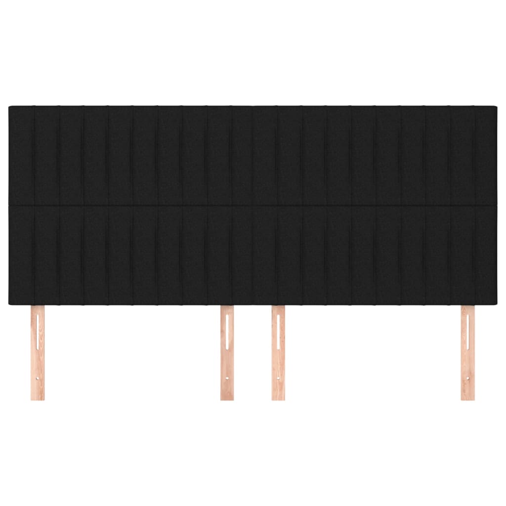Cabeceira preta 200x5x118/128 cm tecido