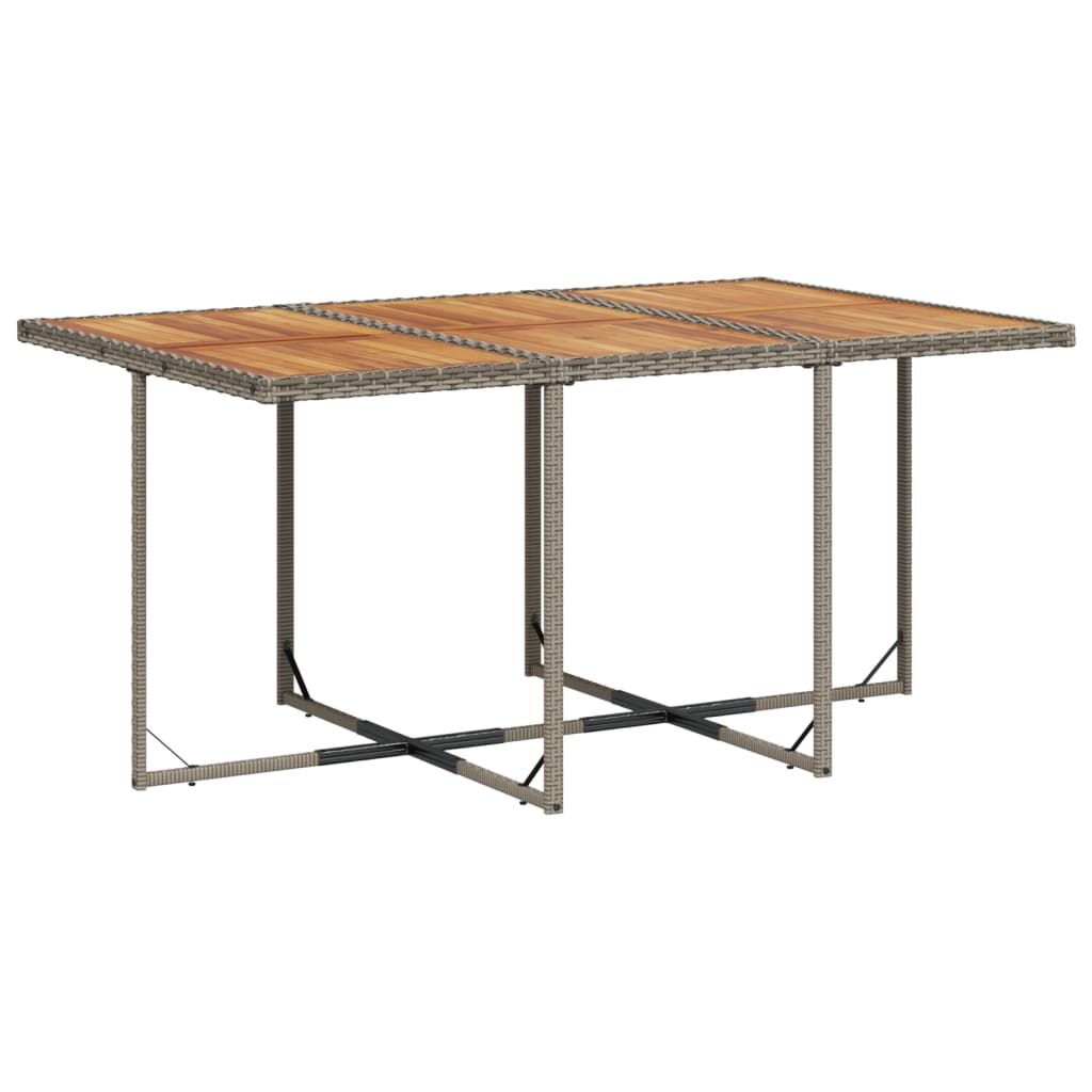 7 Pcs conjunto de jantar p/ jardim c/ almofadões vime PE cinza