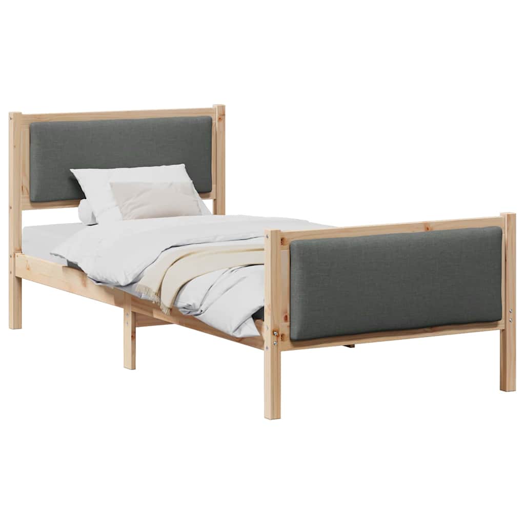 Estrutura da cama cinza escuro 100 x 200 cm tecido