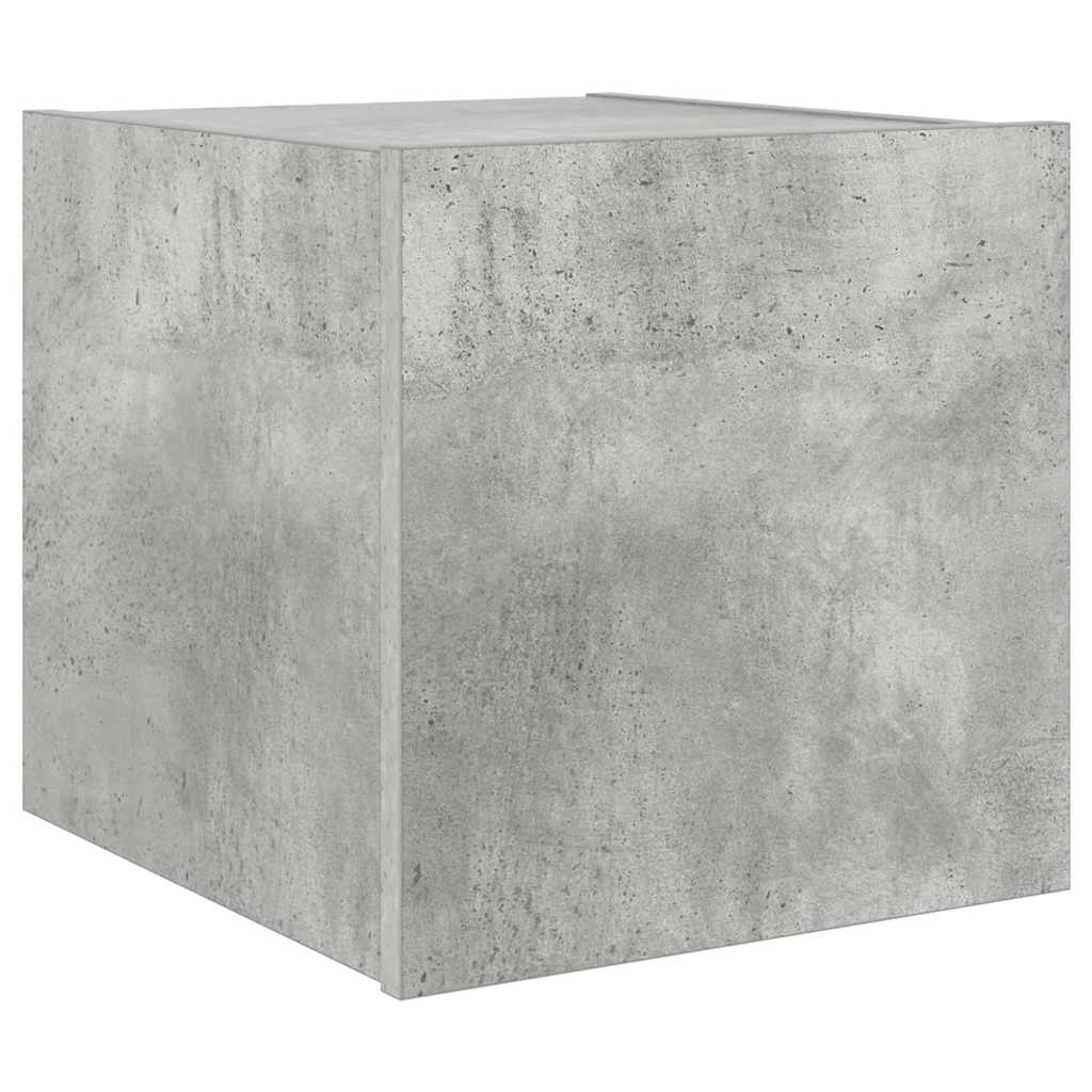 Móvel de parede p/ TV c/ luzes LED 30,5x35x30 cm cinza cimento