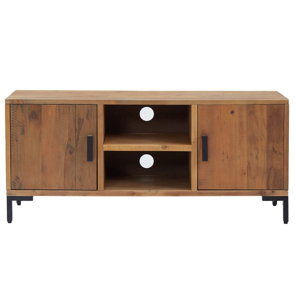 Móvel de TV 110x35x48 cm pinho maciço castanho