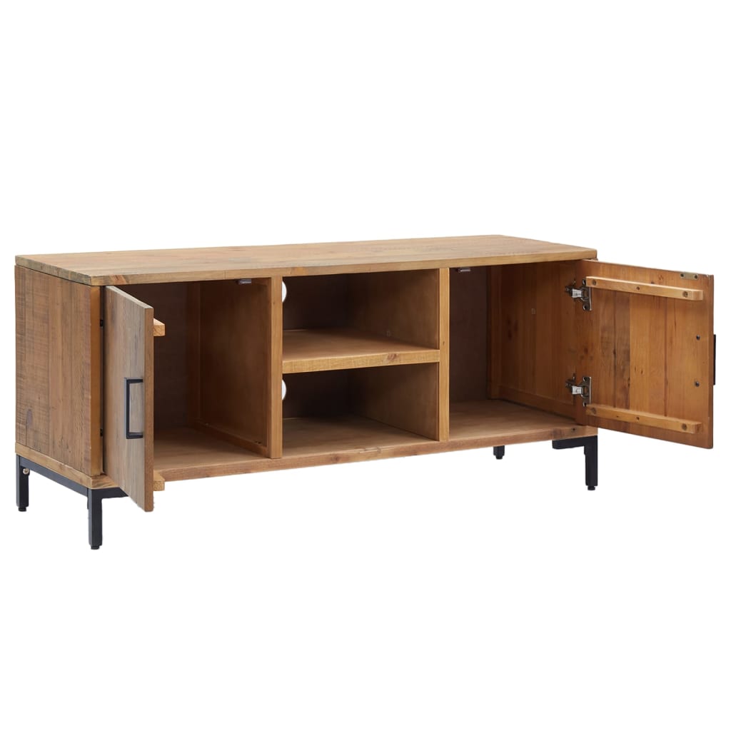 Móvel de TV 110x35x48 cm pinho maciço castanho
