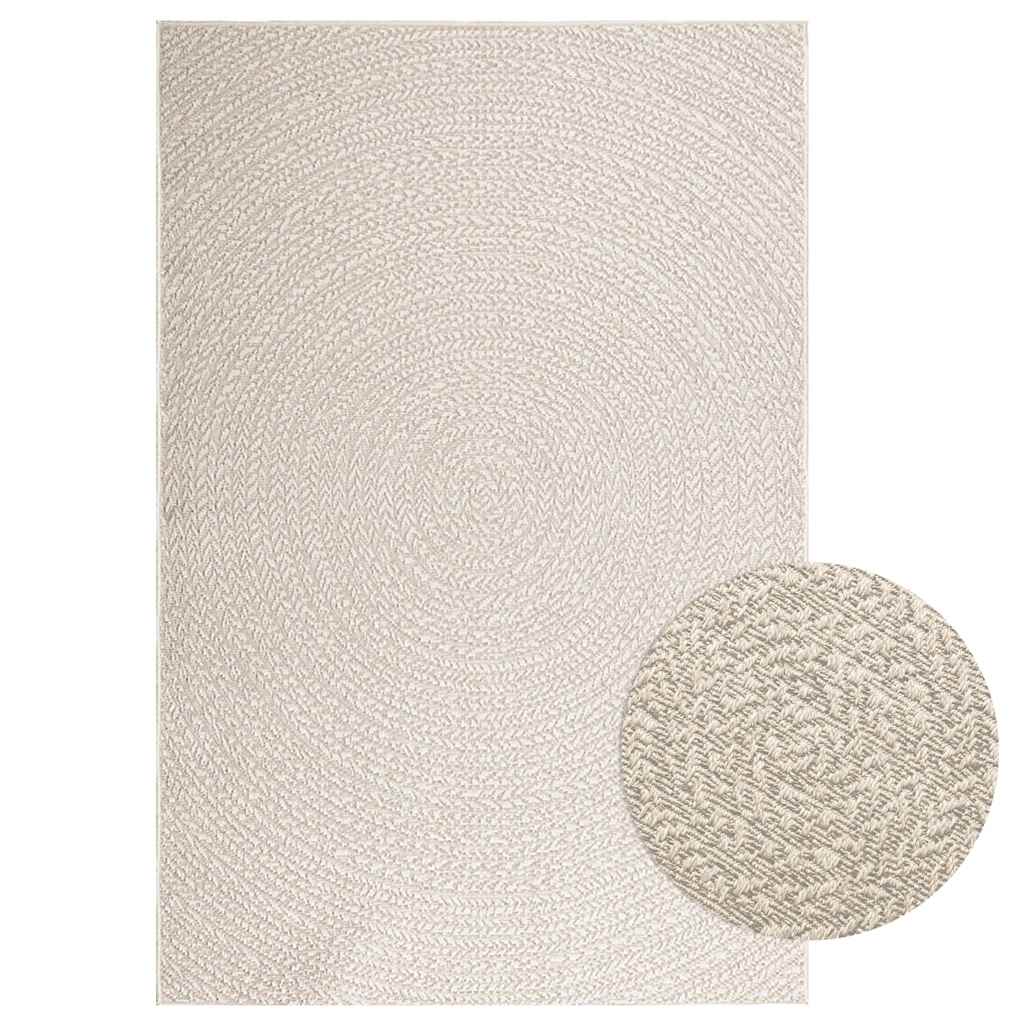 Tapete zizur creme 140x200cm aspeto de juta interior e exterior