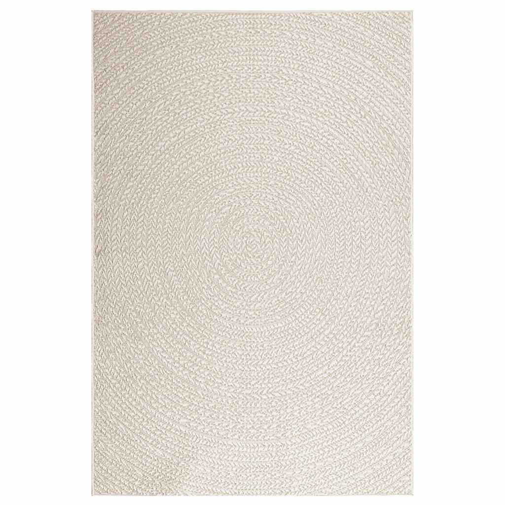 Tapete zizur creme 140x200cm aspeto de juta interior e exterior