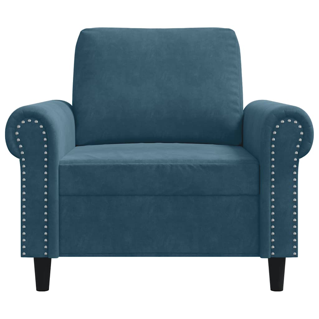 Poltrona 60 cm veludo azul
