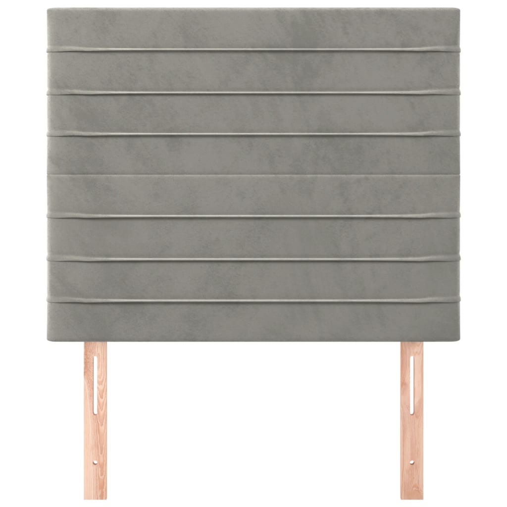 Cabeceira cinza claro 90x5x118/128 cm veludo