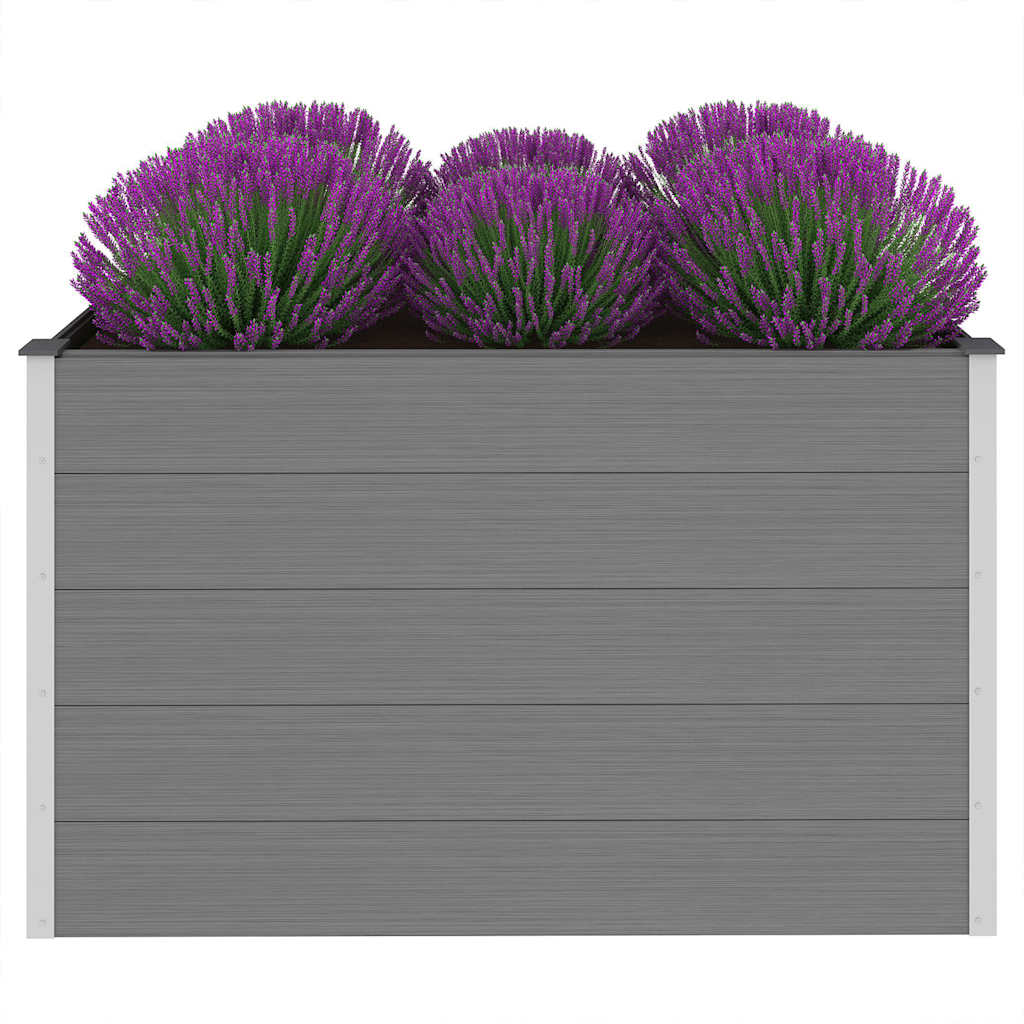 Canteiro elevado para jardim wpc 150x100x91 cm cinzento
