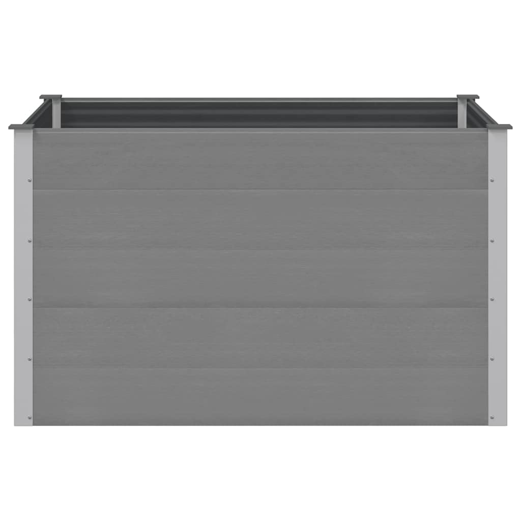Canteiro elevado para jardim wpc 150x100x91 cm cinzento