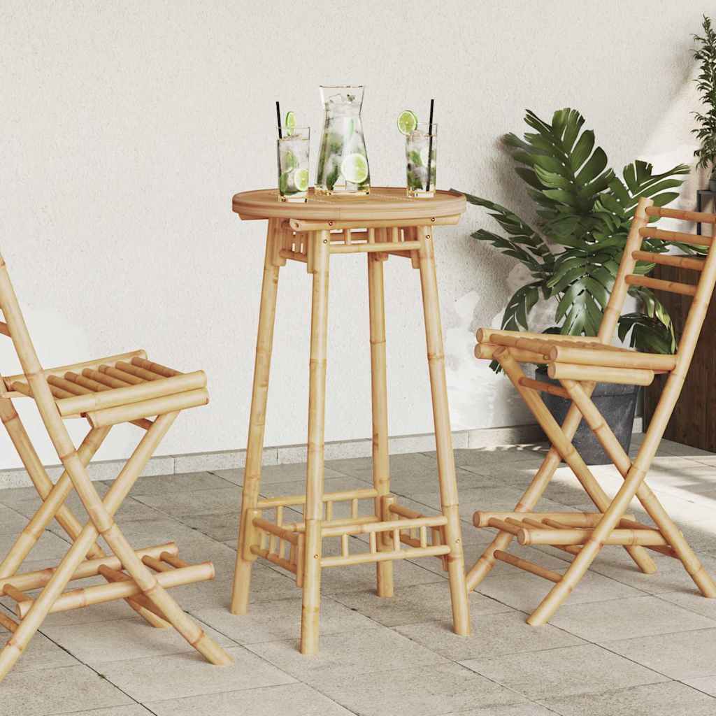 Mesa de bar para exterior redondo ø55x100 cm bambu