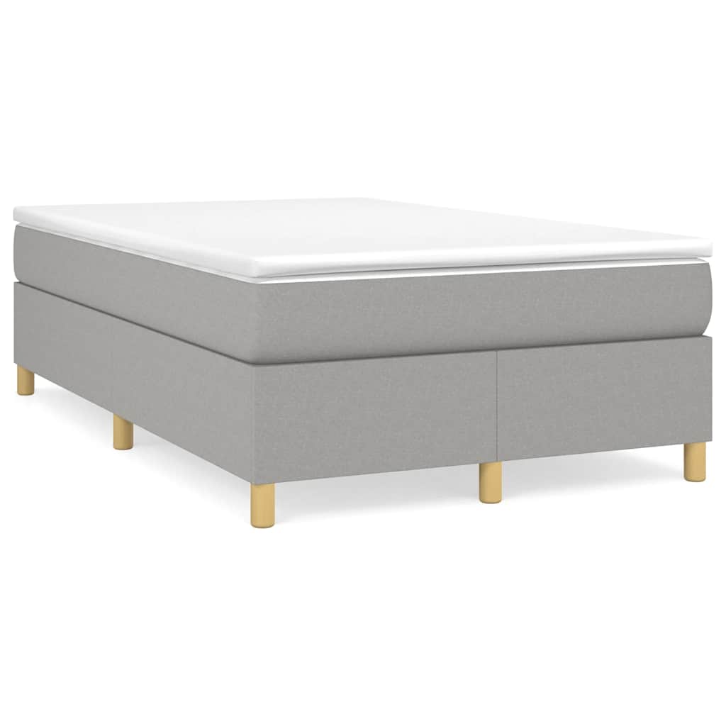 Cama boxspring com colchão 120x190 cm tecido cinzento-claro