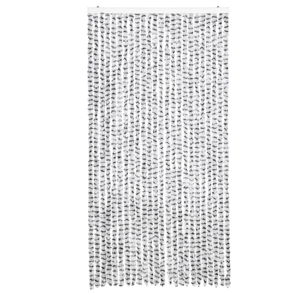 Cortina anti-insetos 100x200cm chenille cinzento claro e escuro