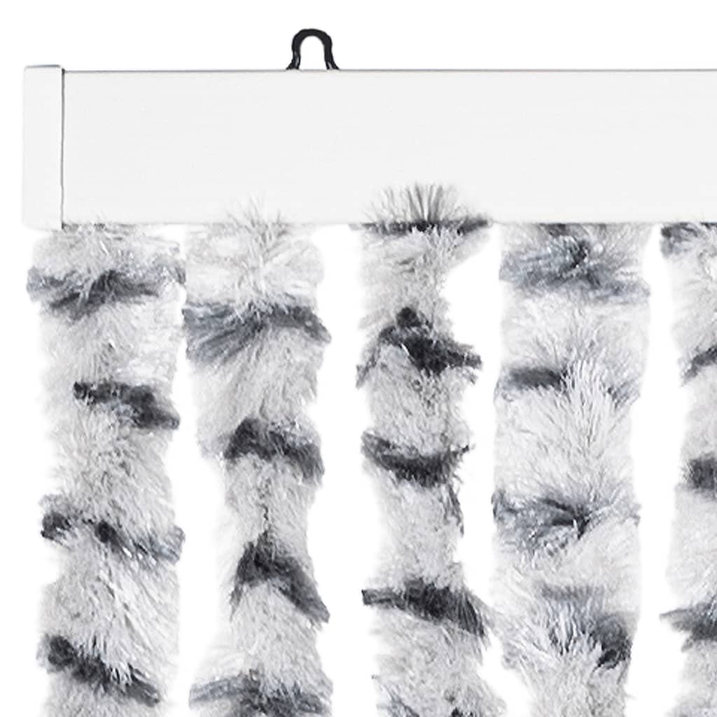 Cortina anti-insetos 100x200cm chenille cinzento claro e escuro
