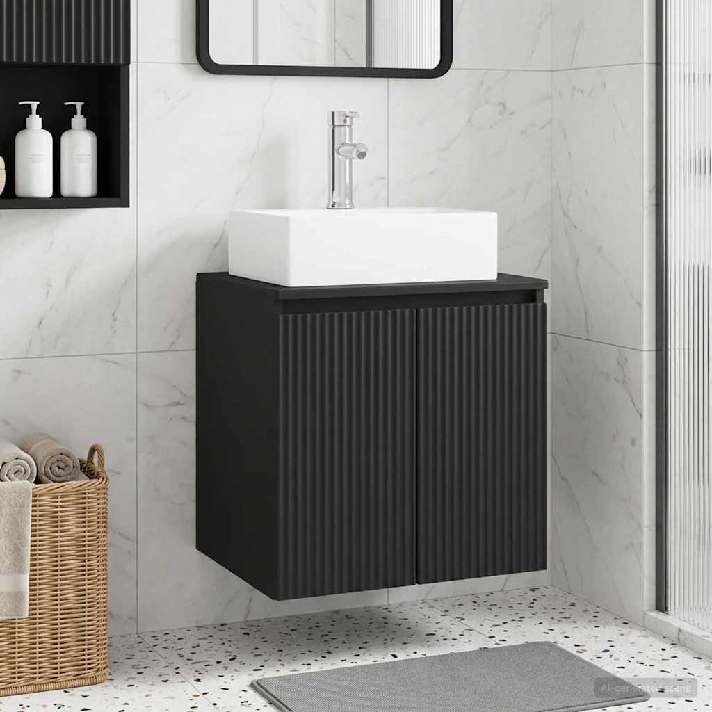 Vaidade com pia suspensa preto 49,5 x 41 x 62,5 cm