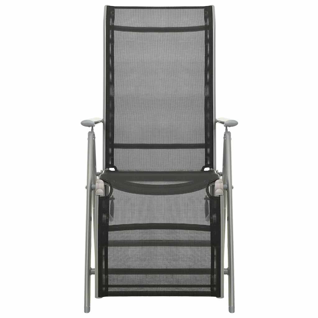 Cadeiras jardim reclináveis 2 pcs textilene e alumínio prateado