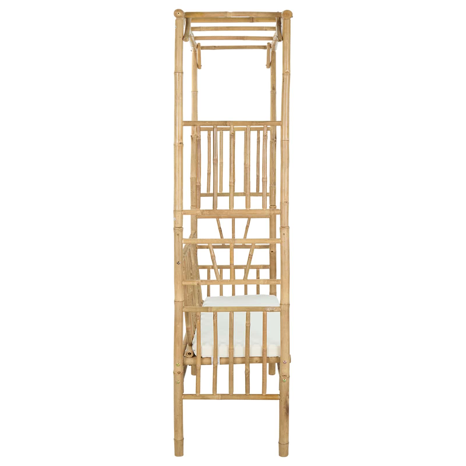 Arco de jardim com banco branco creme 115 x 50 x 205 cm bambu