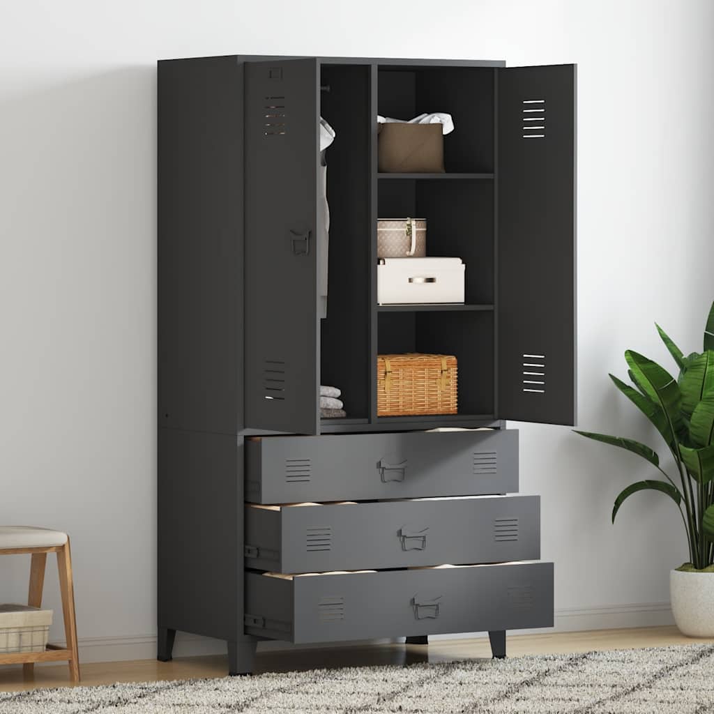 Roupeiro industrial 90x50x180 cm metal antracite