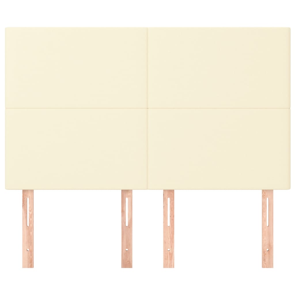 Cabeceira creme 144x5x118/128 cm couro sintético