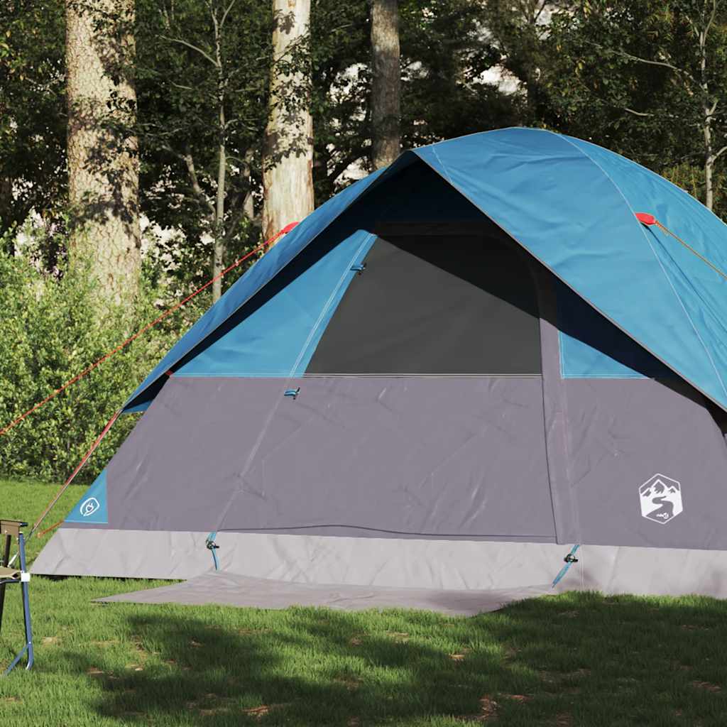 Tenda familiar em cúpula para 6 pessoas impermeável azul