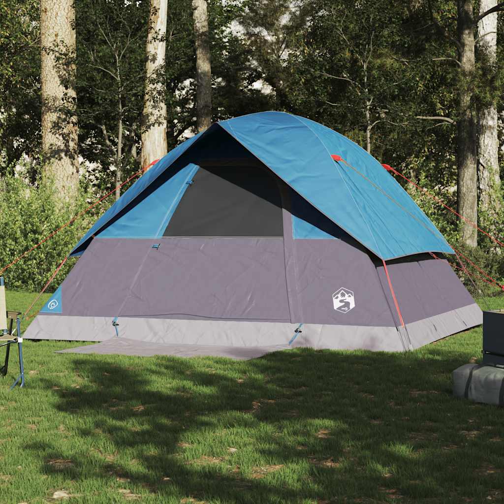 Tenda familiar em cúpula para 6 pessoas impermeável azul