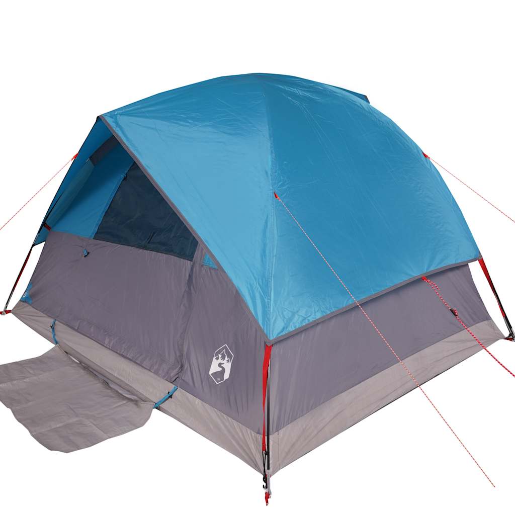 Tenda familiar em cúpula para 6 pessoas impermeável azul