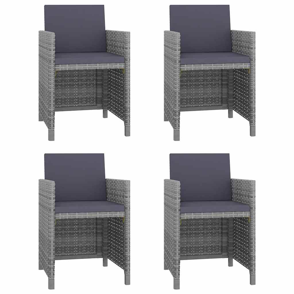 Conjunto de jantar para jardim 13 pcs vime PE cinzento