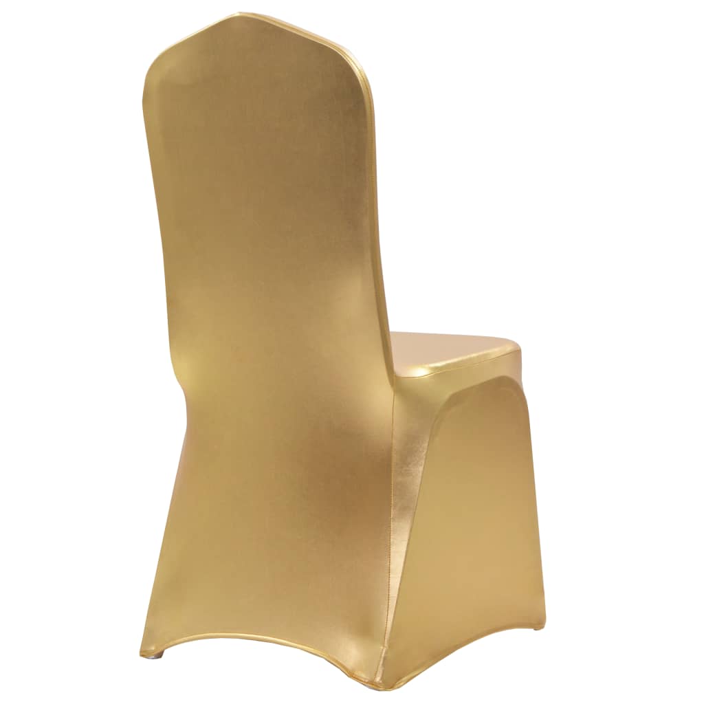 Capas elásticas para cadeiras 6 pcs dourado
