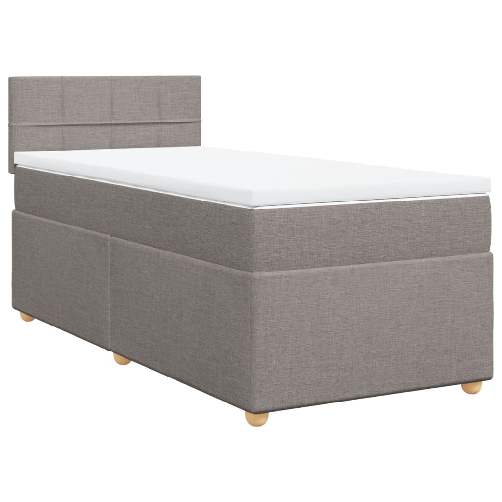 Cama com molas/colchão 80x200 cm tecido castanho-acinzentado