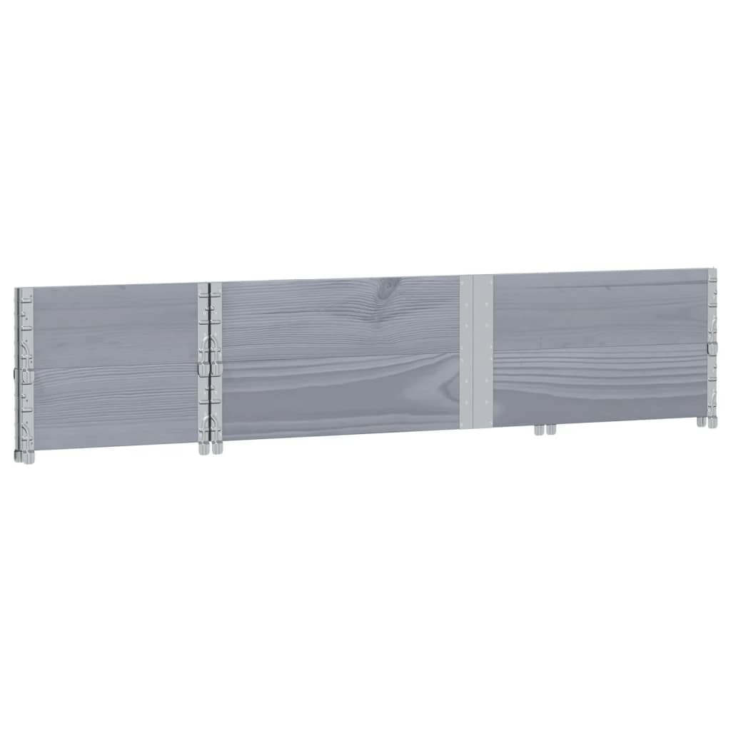 Colares p/ paletes 2 pcs 150x50 cm madeira pinho maciça cinza