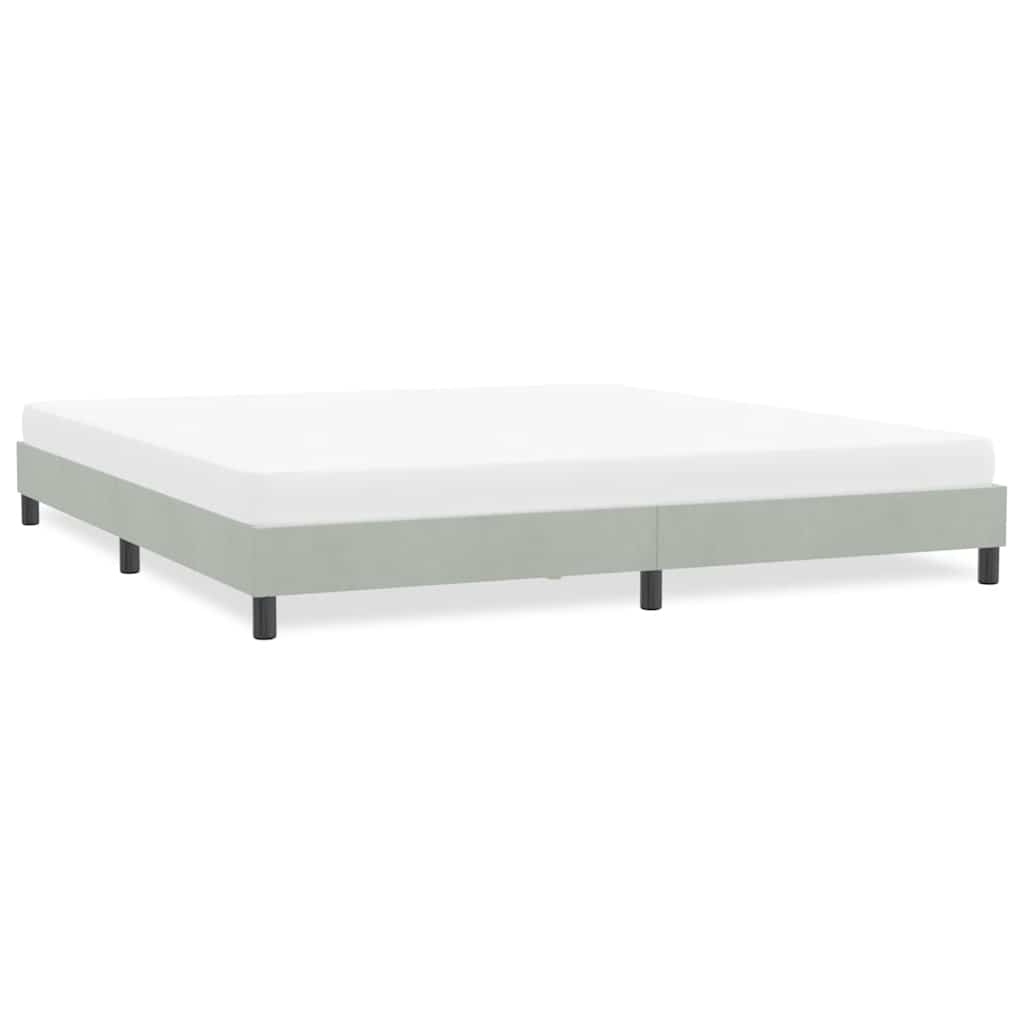 Estrutura de cama sem colchão 180x210 cm veludo cinzento-claro
