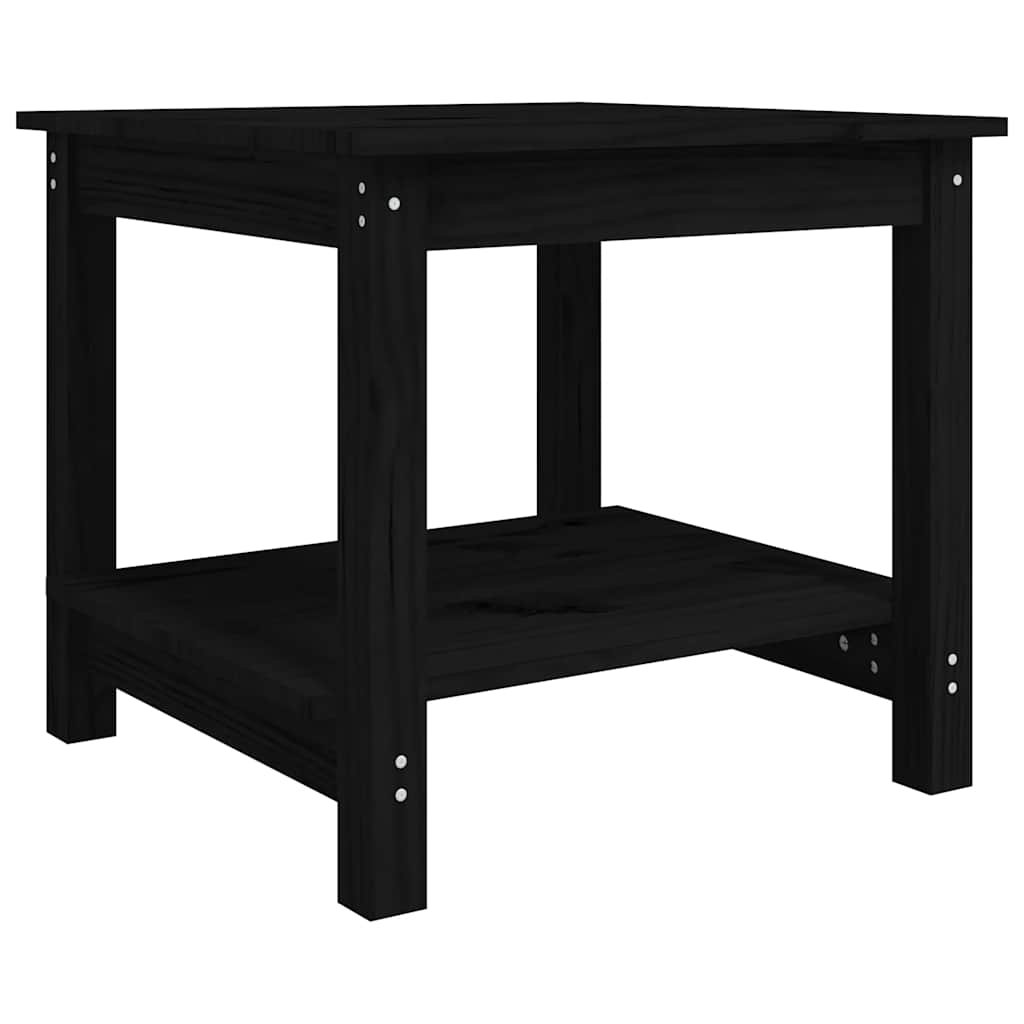 Mesa de centro 50x50x45 cm madeira de pinho maciça preto