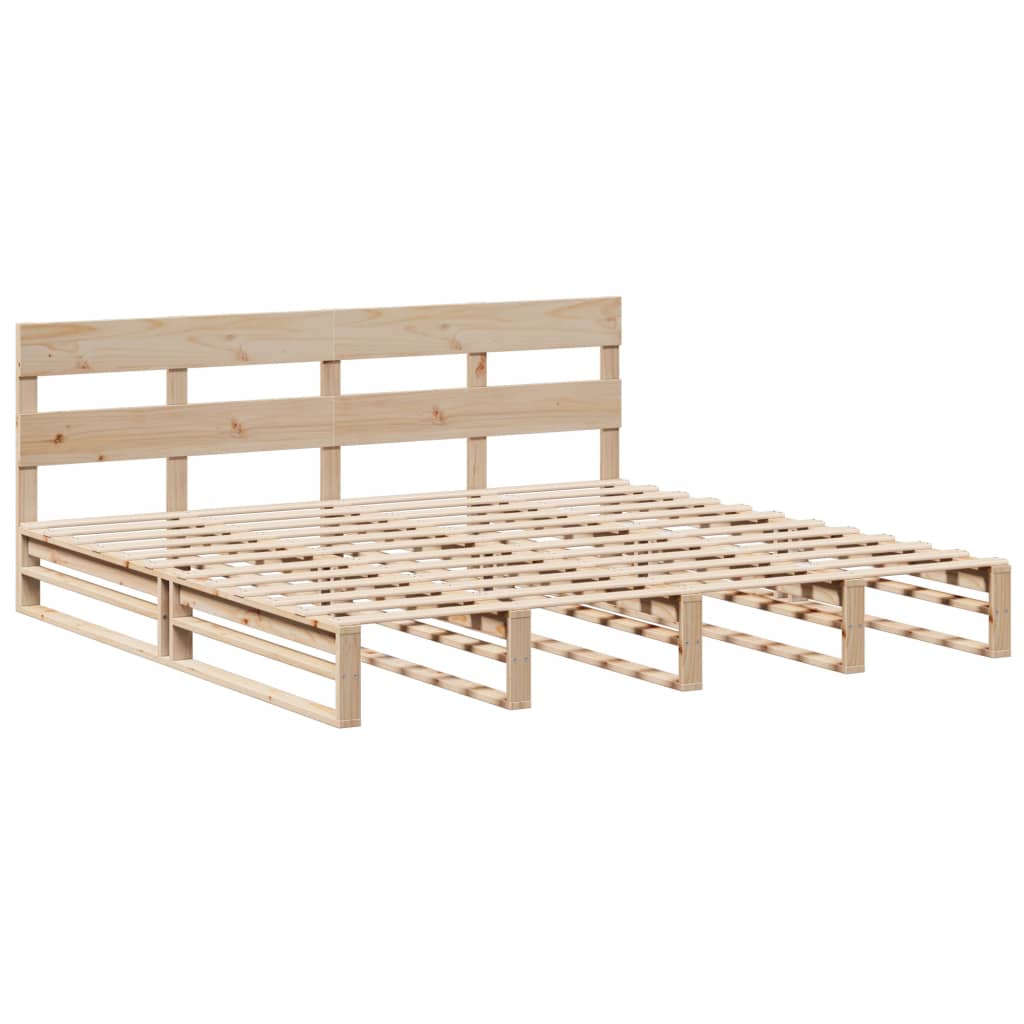 Cama sem colchão 200x200 cm madeira de pinho maciça
