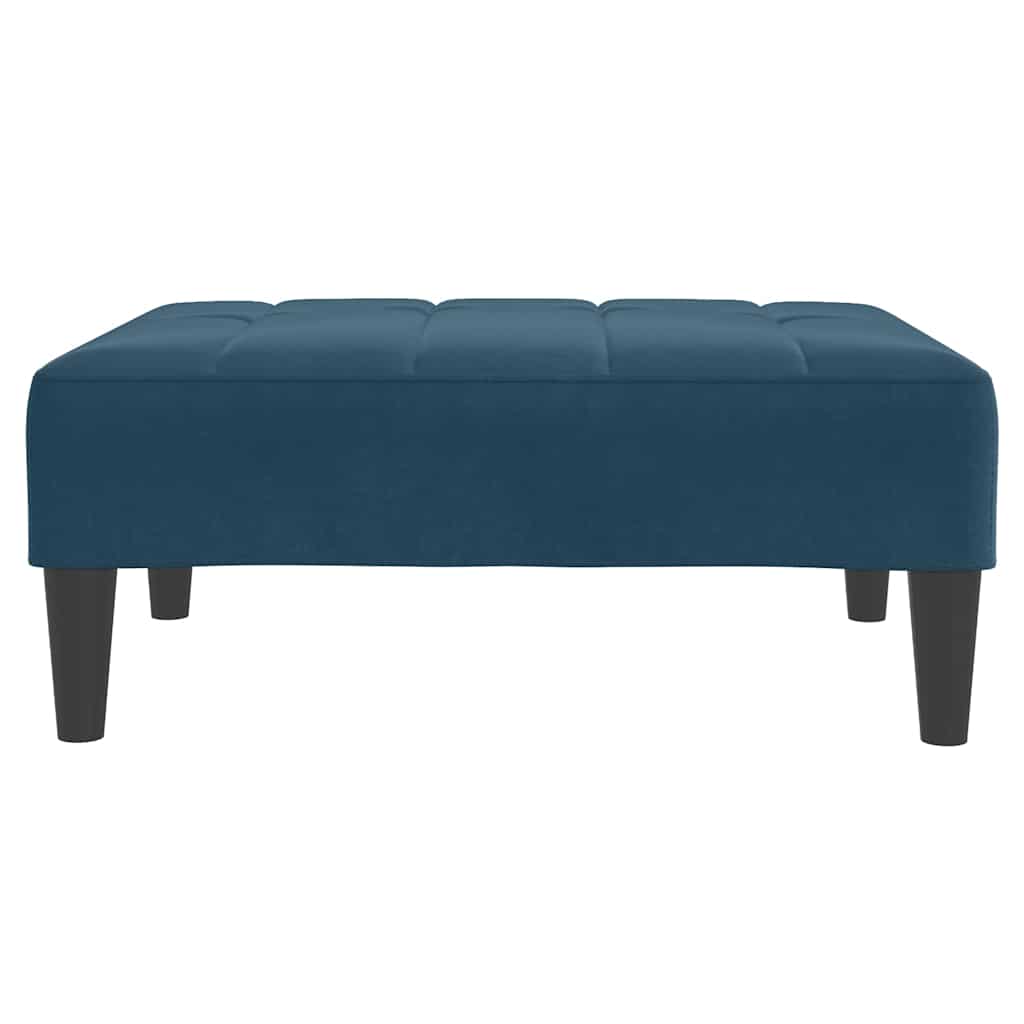 Apoio de pés 77x55x31 cm veludo azul