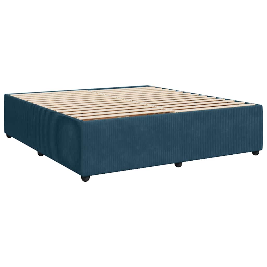 Estrutura de cama 180x200 cm veludo azul
