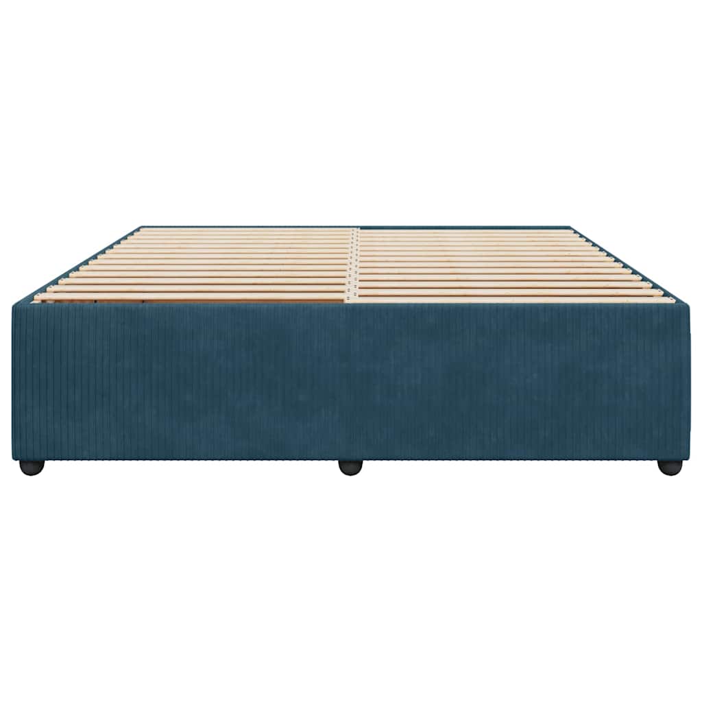 Estrutura de cama 180x200 cm veludo azul