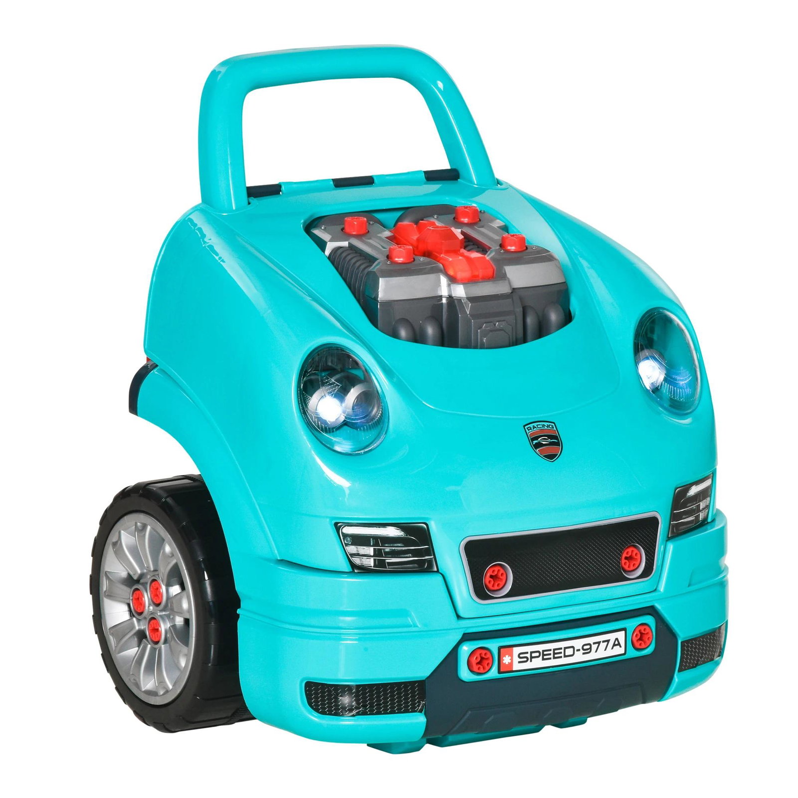 Motor de Caminhão para Crianças acima de 3 Anos Conjunto de Motor de Brinquedo com 61 Peças Volante Buzina Faróis Caixa de Armaz