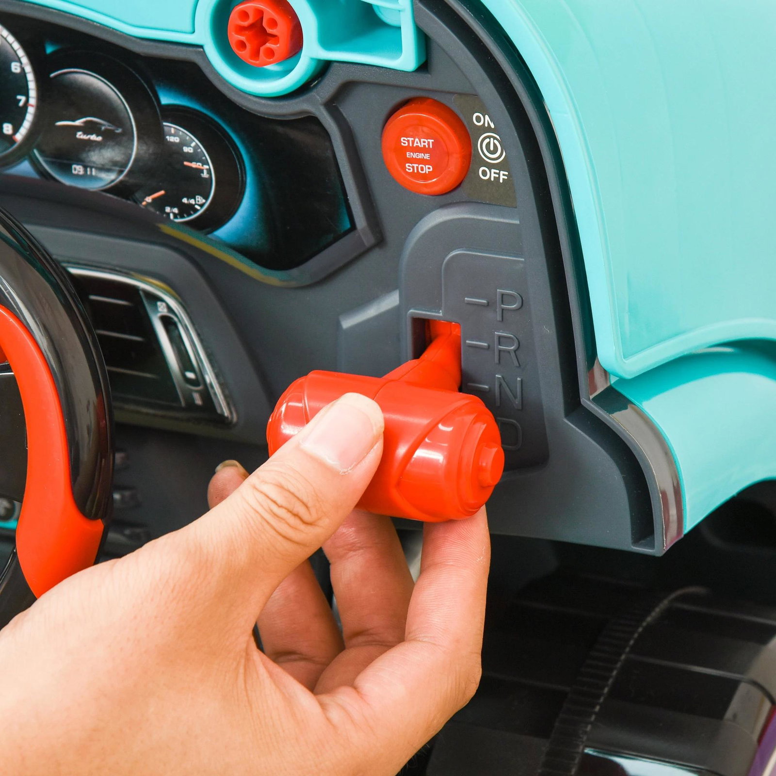 Motor de Caminhão para Crianças acima de 3 Anos Conjunto de Motor de Brinquedo com 61 Peças Volante Buzina Faróis Caixa de Armaz