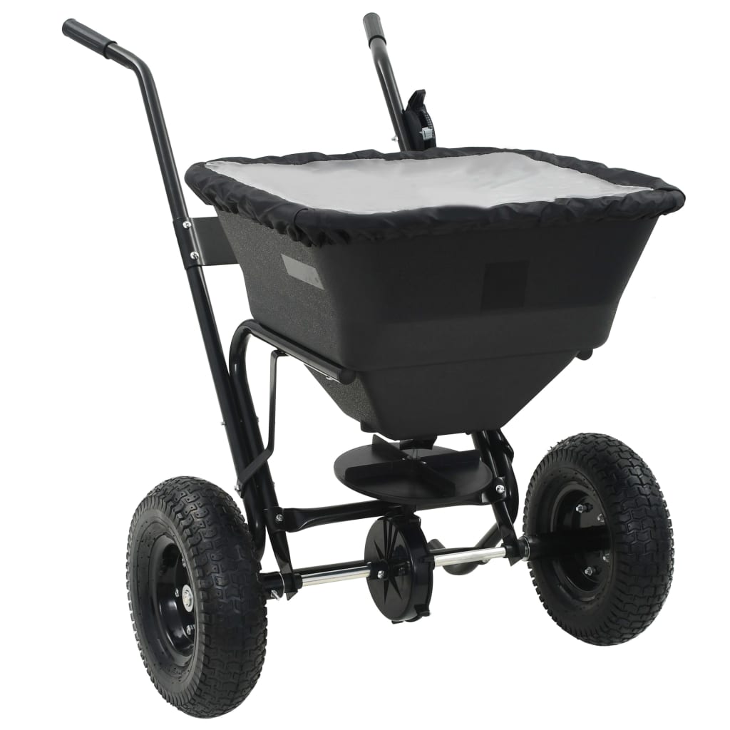 Carrinho de mão distribuidor de sal PVC e aço 106x73x76 cm 45 l