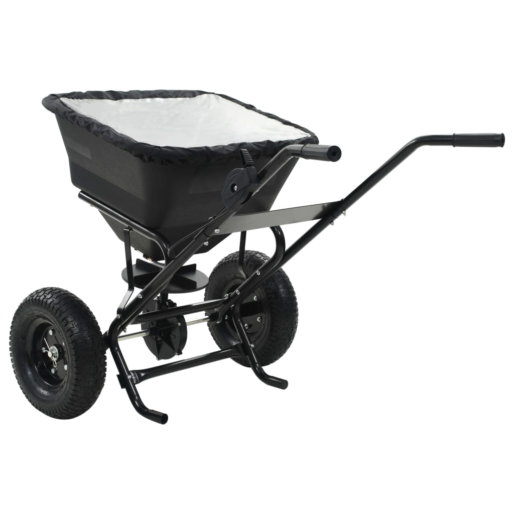 Carrinho de mão distribuidor de sal PVC e aço 106x73x76 cm 45 l