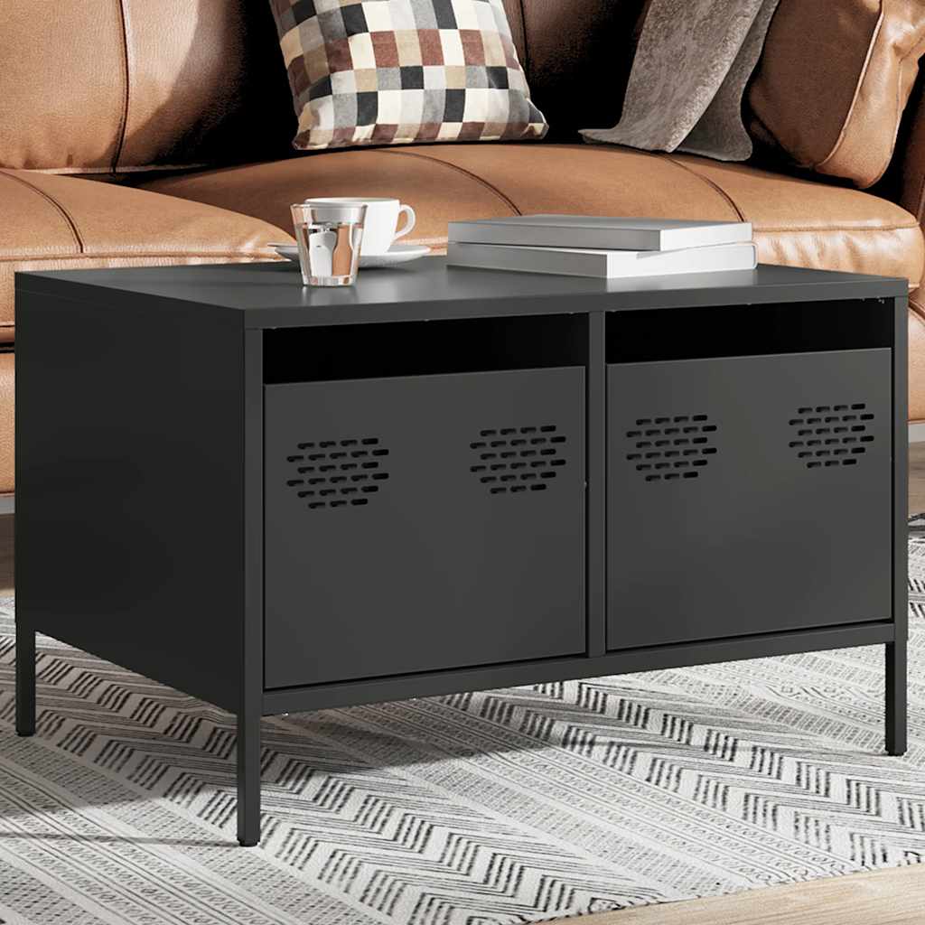 Móvel de TV 68x50x43,5 cm aço laminado a frio preto