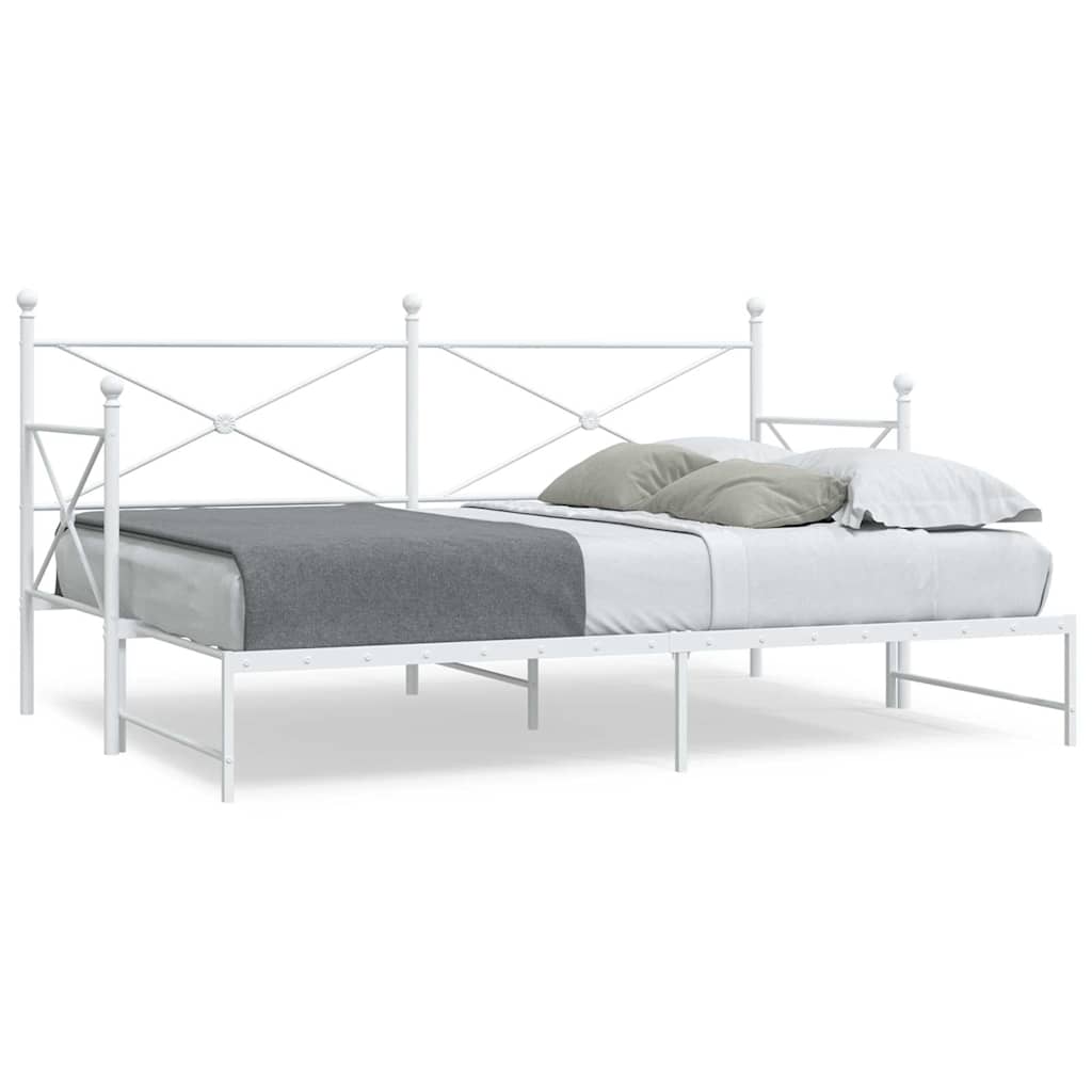 Cama de dia com gavetão sem colchão 75x190 cm aço branco