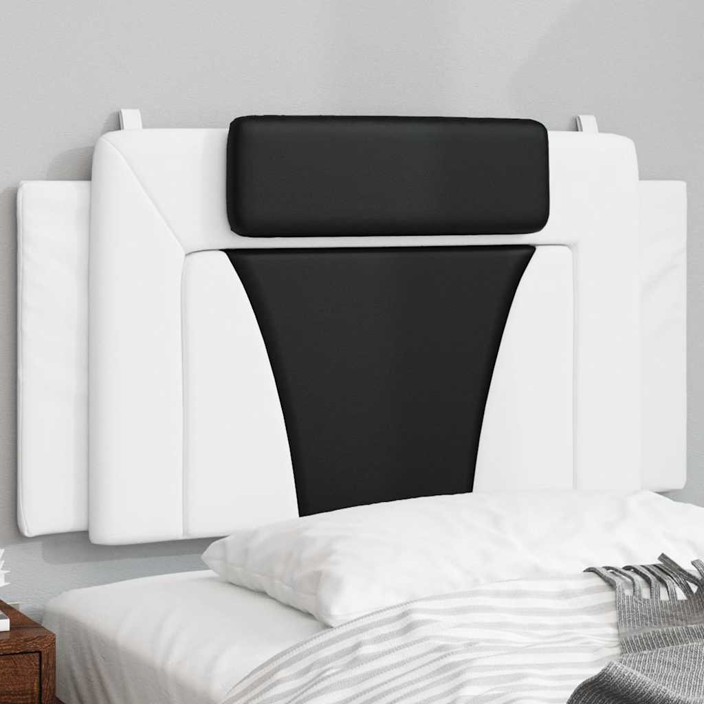 Almofadão de cabeceira viana 100 cm couro artificial preto e branco