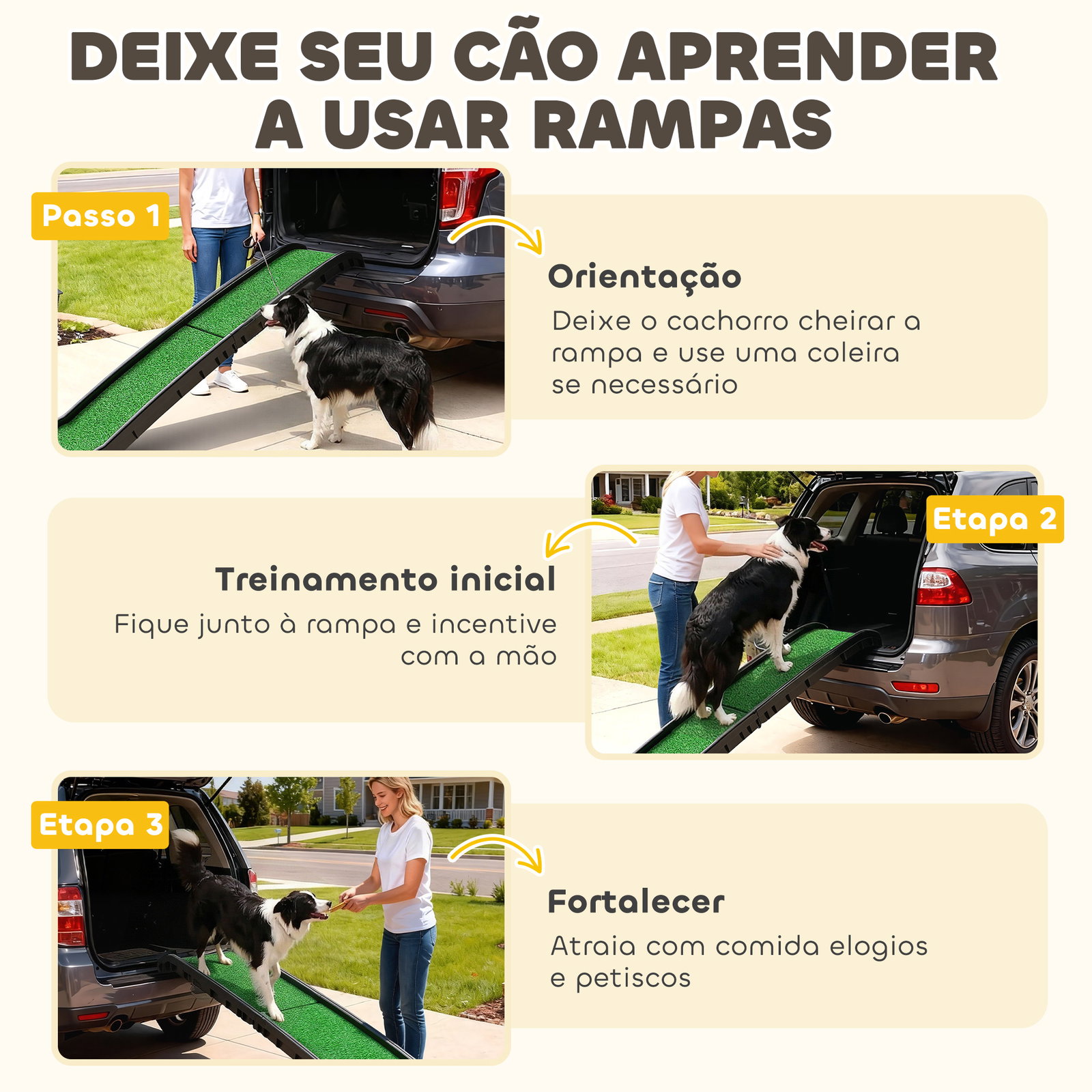 Rampa para cães com relva artificial 155 cm dobrável com pega ângulo ajustável verde